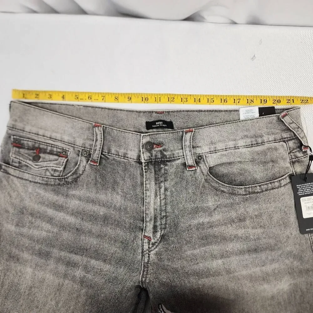 True Religion Ricky Relaxed Straight Jeans Gray Wash T Flap Pocket Size 42